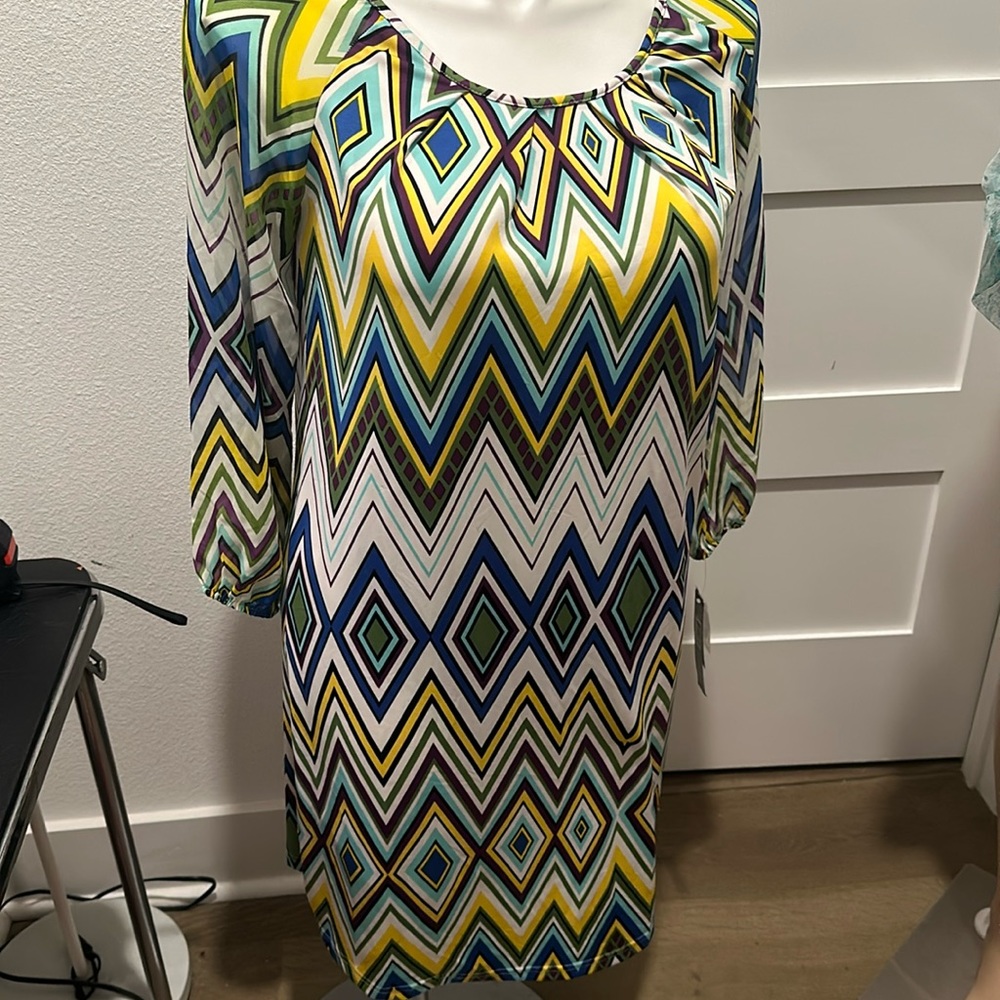 Voir Voir Crewneck 3/4 Sleeve Dress/Tunic